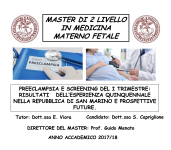 PRE-CLAMPSY AND SCREENING OF THE FIRST QUARTER. RESULTS OF THE FIVE-YEAR EXPERIENCE IN SAN MARINO