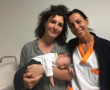 On 16.08.2018 at 23:59 born Tommaso Casadio, the daughter of Letizia Tura and Matteo Casadio.
Thomas at birth weighs 3100 grams
