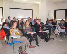 Some moments of the theoretical and practical course in small groups on the use of color doppler in obstetrics