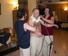 17.12.2007 Il gruppo comico dei BARNOS rallegra i corsi di Ecografia Ostetrico-Ginecologica della Repubblica di San Marino