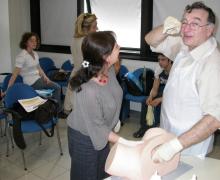 17.05.2009 Alcuni momenti del corso teorico-pratico sull'utilizzo della ventosa ostetrica da parte del Prof. Aldo Vacca in caso di emergenza in sala parto