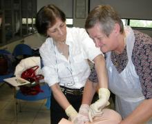 17.05.2009 Alcuni momenti del corso teorico-pratico sull'utilizzo della ventosa ostetrica da parte del Prof. Aldo Vacca in caso di emergenza in sala parto