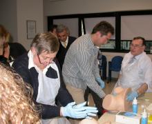 18.10.2010 Alcuni momenti del corso teorico-pratico sull'utilizzo della ventosa ostetrica da parte del Prof. Aldo Vacca in caso di emergenza in sala parto