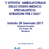 L'ATTIVITA' AMBULATORIALE DELLO STUDIO MEDICO SPECIALISTICO